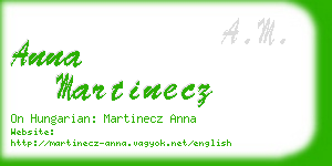 anna martinecz business card